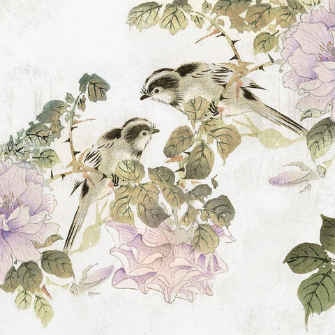 Woodland Birds I  Black Ornate Wood Framed Art Print with Double Matting by Isabelle Z