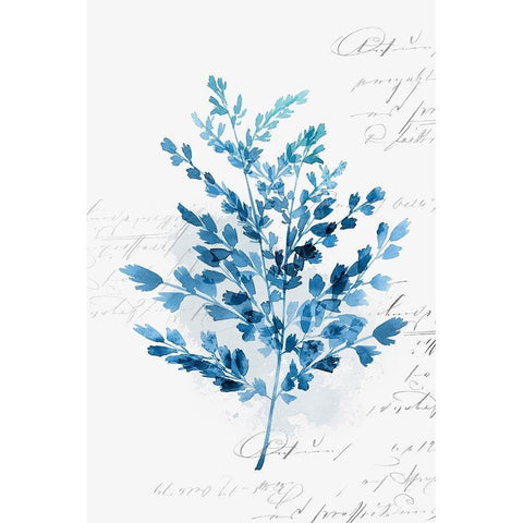 Botanical Blue III  White Modern Wood Framed Art Print by Isabelle Z