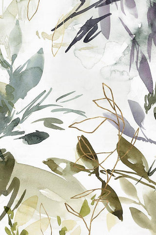 Flourishing Green III  White Modern Wood Framed Art Print with Double Matting by Isabelle Z