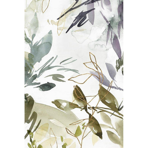 Flourishing Green III  Black Modern Wood Framed Art Print with Double Matting by Isabelle Z