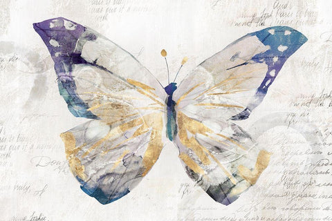 Butterfly Effect I  Black Ornate Wood Framed Art Print with Double Matting by Isabelle Z