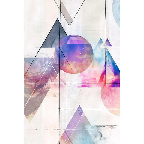 Kaleidescope Shapes I  Black Modern Wood Framed Art Print with Double Matting by Isabelle Z