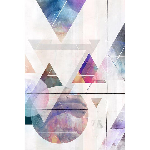 Kaleidescope Shapes II  Black Modern Wood Framed Art Print by Isabelle Z