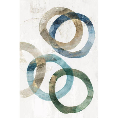 Trilogy II  Black Modern Wood Framed Art Print by Isabelle Z