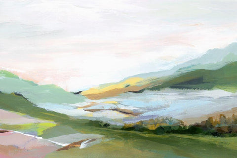 Highland II  White Modern Wood Framed Art Print with Double Matting by Isabelle Z