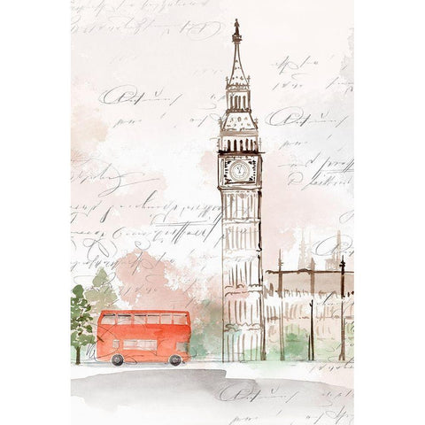 Big Ben London Gold Ornate Wood Framed Art Print with Double Matting by Isabelle Z