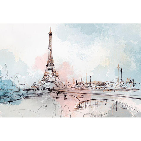 Blushing Paris  White Modern Wood Framed Art Print by Isabelle Z