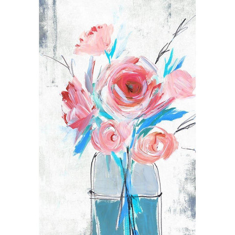 Blue Vase I  White Modern Wood Framed Art Print by Isabelle Z
