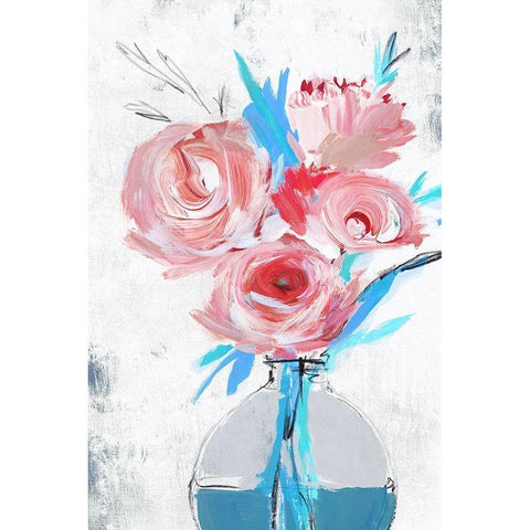 Blue Vase II  Black Modern Wood Framed Art Print with Double Matting by Isabelle Z