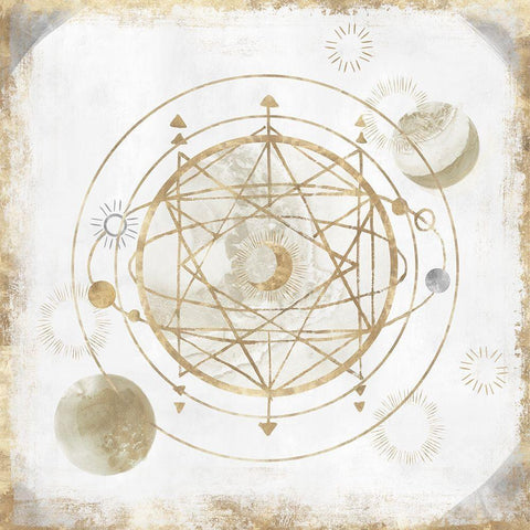 Golden Galaxy II  Black Ornate Wood Framed Art Print with Double Matting by Isabelle Z