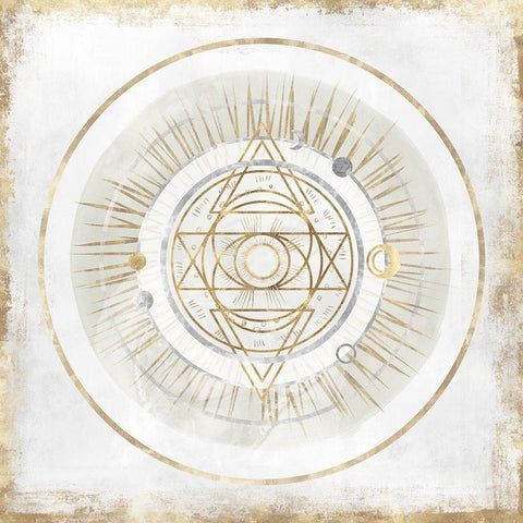 Golden Galaxy III  Black Ornate Wood Framed Art Print with Double Matting by Isabelle Z