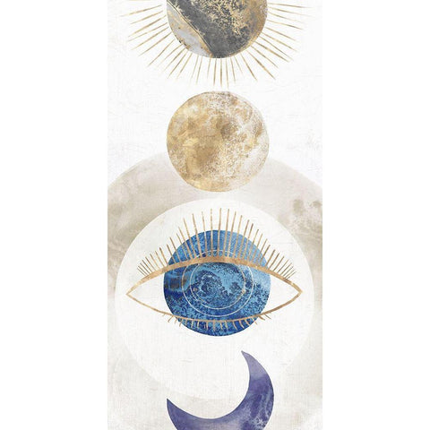 Crescent Moon I  White Modern Wood Framed Art Print by Isabelle Z