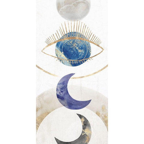 Crescent Moon II  Gold Ornate Wood Framed Art Print with Double Matting by Isabelle Z