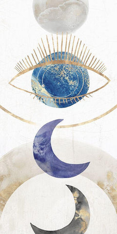 Crescent Moon II  Black Ornate Wood Framed Art Print with Double Matting by Isabelle Z