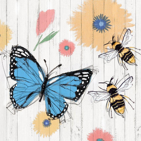 Backyard Summer I  Black Modern Wood Framed Art Print by Isabelle Z