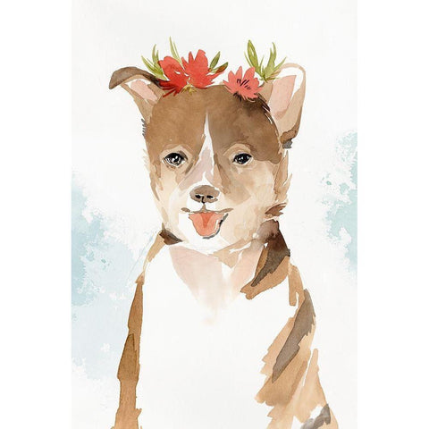 Puppy III  Black Modern Wood Framed Art Print by Isabelle Z