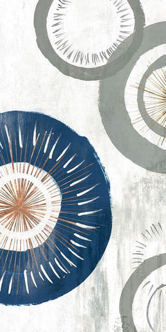 Blue Spheres I  White Modern Wood Framed Art Print with Double Matting by Isabelle Z