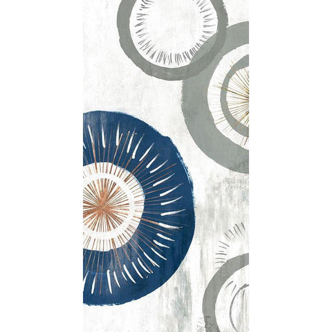 Blue Spheres I  Black Modern Wood Framed Art Print by Isabelle Z