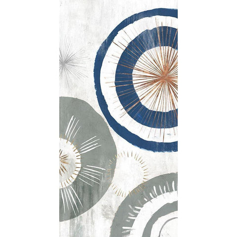 Blue Spheres II  Black Modern Wood Framed Art Print by Isabelle Z