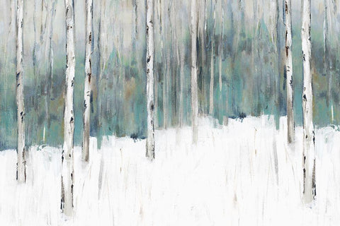 Winters Trail I  Black Ornate Wood Framed Art Print with Double Matting by Isabelle Z