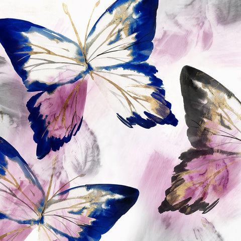 Fluttering II  White Modern Wood Framed Art Print by Isabelle Z