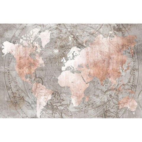 Celestial World Map Black Modern Wood Framed Art Print by Isabelle Z