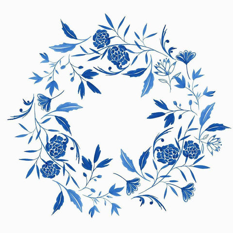 Indigo Halo II  White Modern Wood Framed Art Print with Double Matting by Isabelle Z