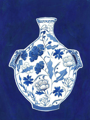 Indgio Porcelain Vase I  Black Ornate Wood Framed Art Print with Double Matting by Isabelle Z