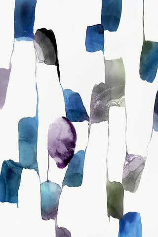 Scattered I  White Modern Wood Framed Art Print with Double Matting by Isabelle Z