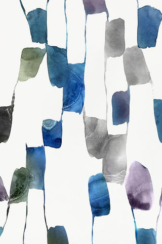 Scattered II  White Modern Wood Framed Art Print with Double Matting by Isabelle Z