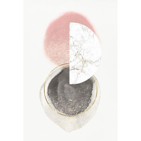 Blushing Geo I  Black Modern Wood Framed Art Print by Isabelle Z