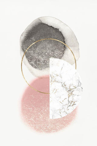Blushing Geo II  White Modern Wood Framed Art Print with Double Matting by Isabelle Z