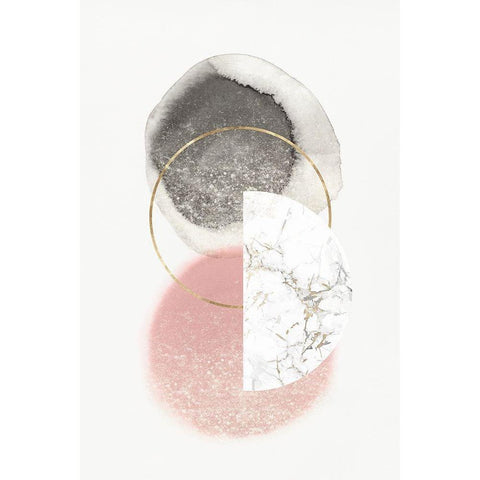 Blushing Geo II  Black Modern Wood Framed Art Print by Isabelle Z