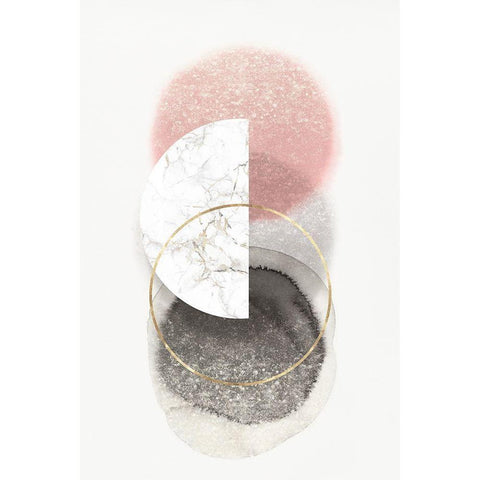 Blushing Geo III  Black Modern Wood Framed Art Print by Isabelle Z