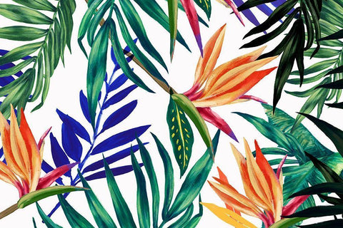 Tropical Foliage  Black Ornate Wood Framed Art Print with Double Matting by Isabelle Z