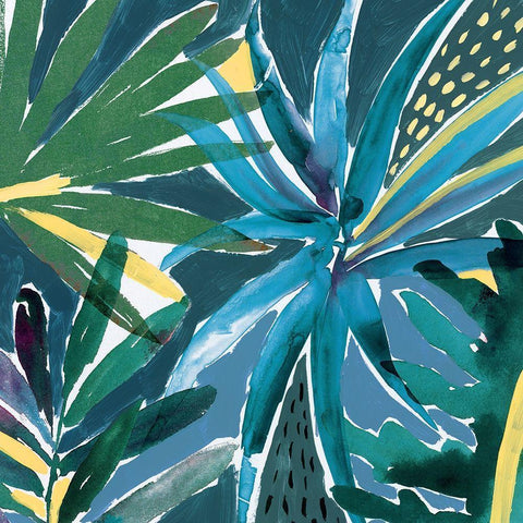Tropical Blues  White Modern Wood Framed Art Print with Double Matting by Isabelle Z