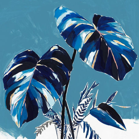 Swaying Palms II  Black Ornate Wood Framed Art Print with Double Matting by Isabelle Z