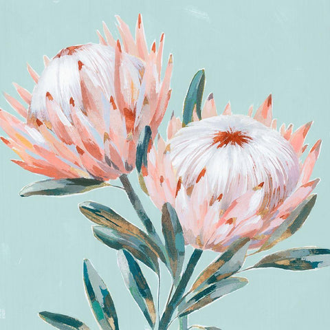 King Protea I Mint Version  Black Modern Wood Framed Art Print by Isabelle Z