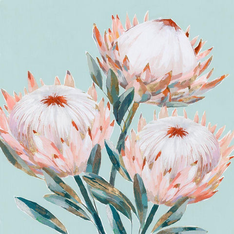 King Protea II Mint Version  White Modern Wood Framed Art Print by Isabelle Z