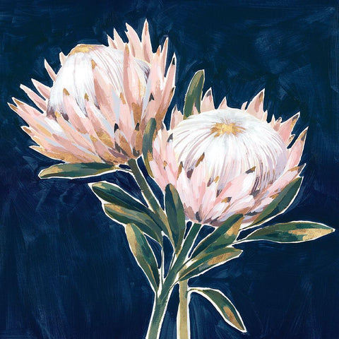 King Proteas  White Modern Wood Framed Art Print by Isabelle Z