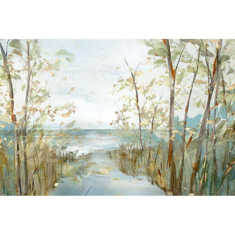 Beach Lookout  Black Modern Wood Framed Art Print with Double Matting by Isabelle Z