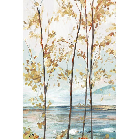Sage Tree Forest I Gold Ornate Wood Framed Art Print with Double Matting by Isabelle Z