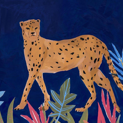 Cheetah I  Gold Ornate Wood Framed Art Print with Double Matting by Isabelle Z