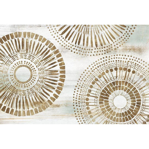Golden Circus II  Black Modern Wood Framed Art Print with Double Matting by Isabelle Z