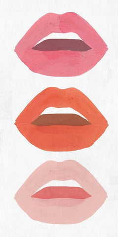 Red Lips I  White Modern Wood Framed Art Print with Double Matting by Isabelle Z