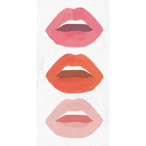 Red Lips I  White Modern Wood Framed Art Print by Isabelle Z