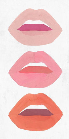 Red Lips II   White Modern Wood Framed Art Print with Double Matting by Isabelle Z