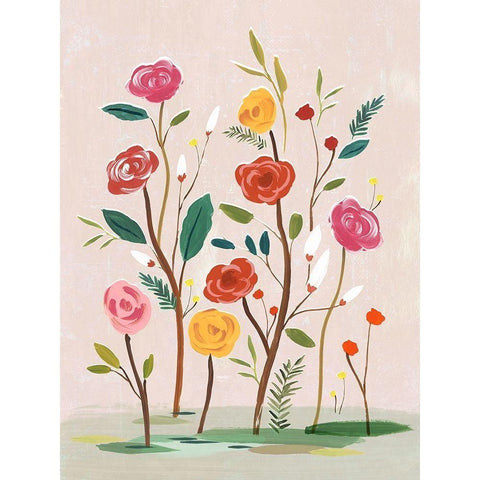 Pink Efflorescence  Black Modern Wood Framed Art Print by Isabelle Z