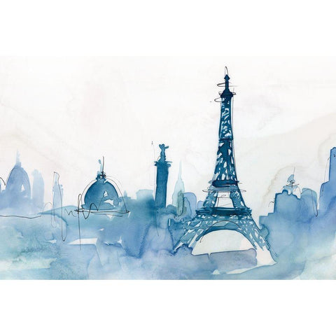 Ocean Blue Paris  Black Modern Wood Framed Art Print by Isabelle Z