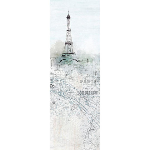 Soir De Paris I  Black Modern Wood Framed Art Print with Double Matting by Isabelle Z